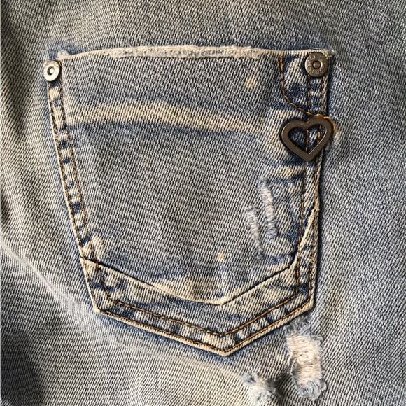 Straight leg light wash destructed Please Italian jeans - Picture 8 of 8